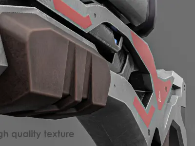 Low Poly Sci-Fi Sniper Rifle Low-poly 3D model