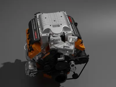 V8 Hemi Low-poly 3D model