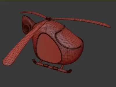 Cartoon Helicopter 3D model