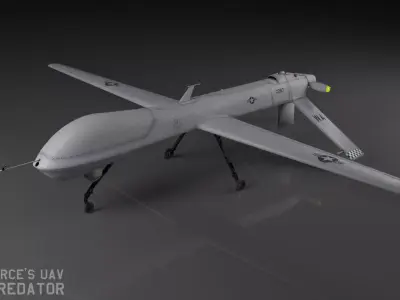 MQ-1A Predator UAV Low-poly 3D model