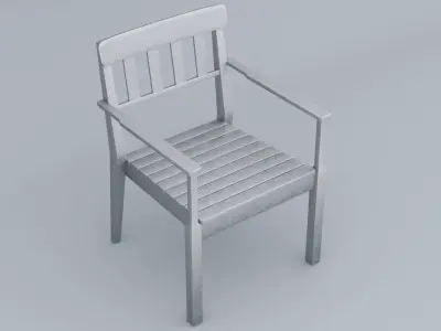 Stell Chair Outdoor AngsoLow Poly VR Low-poly 3D model