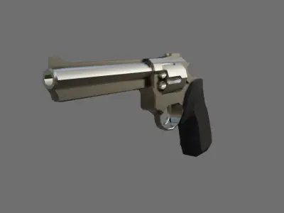 Chrome Revolver 44 - Magnum - Gun - Arma Low-poly 3D model
