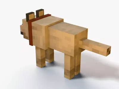 Minecraft Wolf Low-poly 3D model