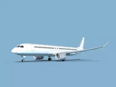 Airbus A220-300 Unmarked 2 3D model