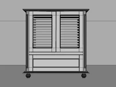 Wood Cabinet Free 3D model