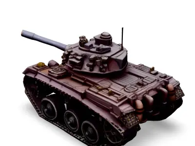 Realistic Detailed Military Tank Model Low-poly 3D model