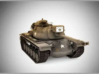 MBT M48A3 Patton Low-poly 3D model