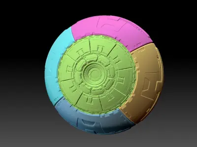 Mechanical eyeball sci-fi mecha parts 3D model