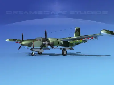 Douglas A-26K Invader COIN 3D model