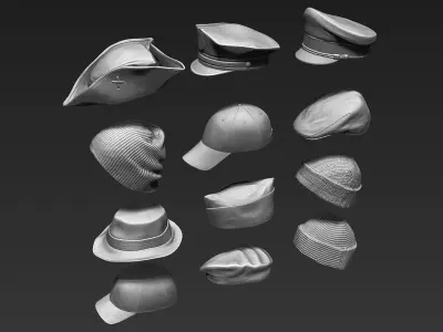 Set of Headwear Part 1 3D model