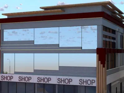 Modern Commercial Building A14 SketchUp and DWG Files 3D model
