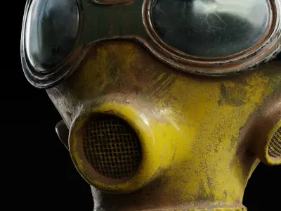 Apocalyptic Helmet Sci-fi Gas Mask Visor Free 3D model