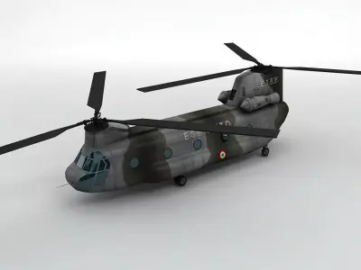 CH47 Chinook Helicopter Italian Army Low-poly 3D model