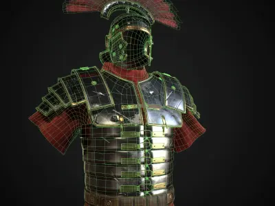 Roman armor lorica segmentata Low-poly 3D model