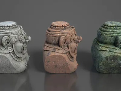 Ancient Khmer Statue30-250523 Low-poly 3D model