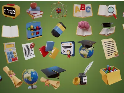 30 high quality educational objects -part 1 Low-poly 3D model