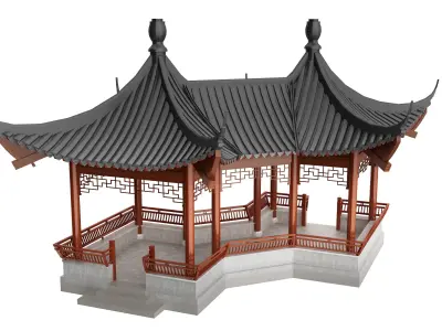 gazebo Low-poly 3D model