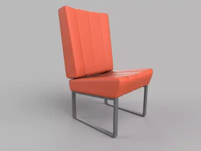 chair orange leather Low-poly 3D model