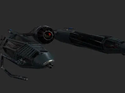  3D model 3D Spaceship Fighter Corvette 5 skins Low-poly 3D model