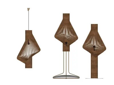 floor lamp wooden styel for indoor outdoor  3D model