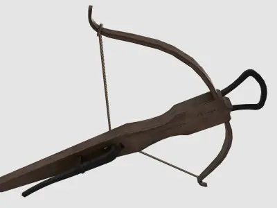 Low Poly PBR Game Ready Crossbow wooden Low-poly 3D model