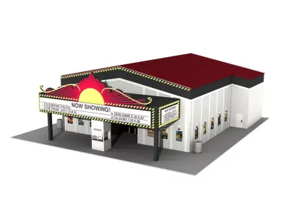 Movie Theater Cinema Exterior 3D model