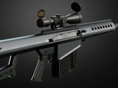 M82 Barrett Low-poly 3D model