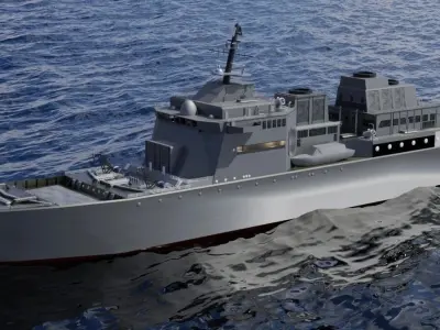 Pirate Hunter Ship with Pilot House 3D model