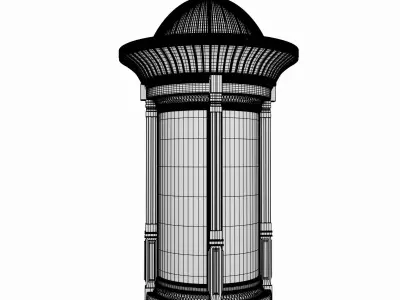 Vintage Round Street Billboard Free 3D model