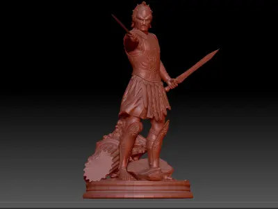 Roman Gladiator Warrior Maximus Sculpture split with joints 3D print model