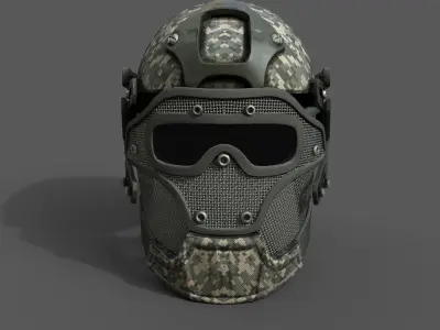 Helmet scifi military combat  Low-poly 3D model