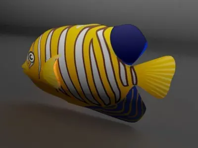 Angel Fish  Low-poly 3D model
