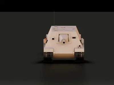 Low Poly Jagdpanther Tank Low-poly 3D model