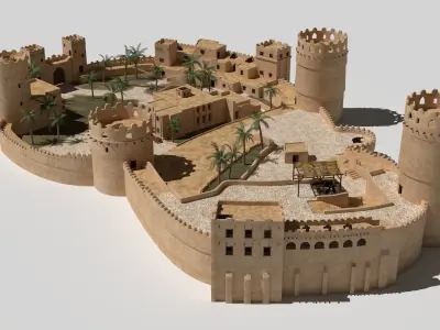  ancient desert fort 3D model