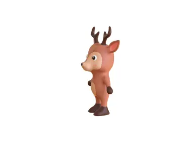 High-Quality 3D Cute Deer for Games Low-poly 3D model