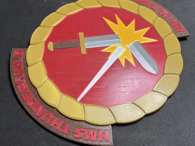 1900 HMS Thunderchild Gun Tampion Ships Badge Wall Plaque 3D print model