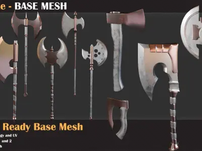 50 Axe Base Mesh - VOL 04 3D model