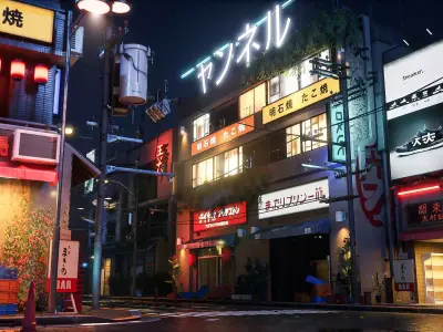 Tokyo Street Part 2 Low-poly 3D model