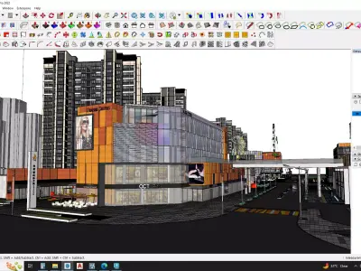 Commercial building down town 3d model 3D model