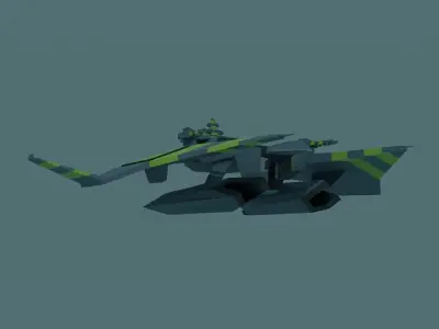 SpaceCraft sci-fi fighter Low-poly 3D model