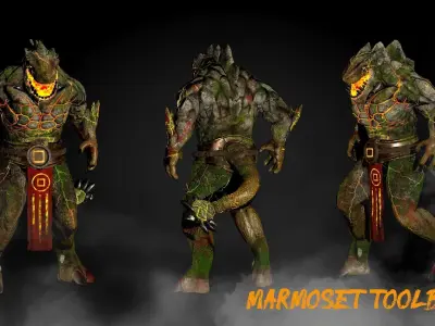 STONE  LIZARD Low-poly 3D model