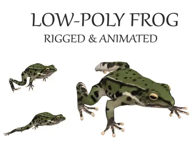 animated frog  Low-poly 3D model