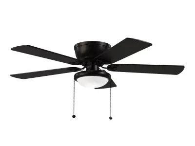 52 inch Benton Matte Black Pull Chain Ceiling Fan 3D model