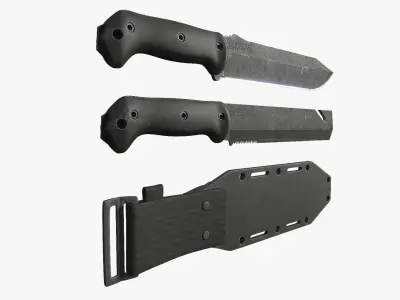 BKT Ka-Bar Pack w Sheath 3D model