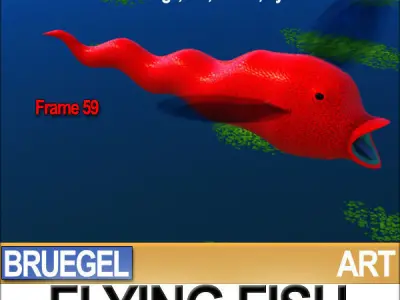 Bruegel Flying Fish Poser Daz Animation Stl 3D model