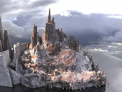 Winter Medieval Fortifications 3D model