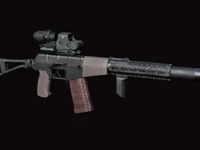 AS VAL russian rifle  Low-poly 3D model