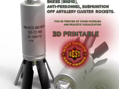 9N235 Anti Personnel submunition off artillery cluster rockets 3D model