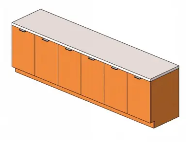 Countertop with Double Door Base Cabinet Free 3D model