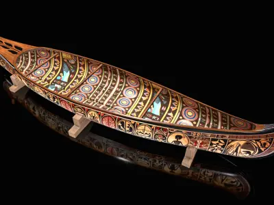 Historic-Canoe Low-poly 3D model